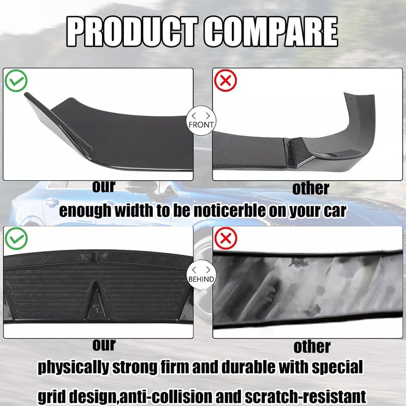 Gear Up Front Bumper Lip Splitter Compatible with 2024 2023 2022 2021 Kia K5 & 2025 Kia K5 GT/GT Line 3PC Front Splitter Protection Front Bumper Lower Lip Splitter (Gloss Black) - Image 4